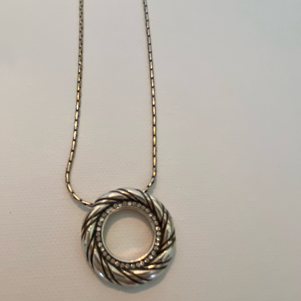 Brighton Twisted Silver Circle Necklace
